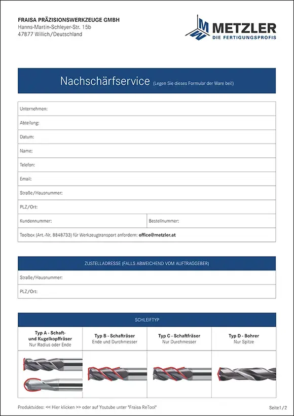 Nachschärfservice FRAISA