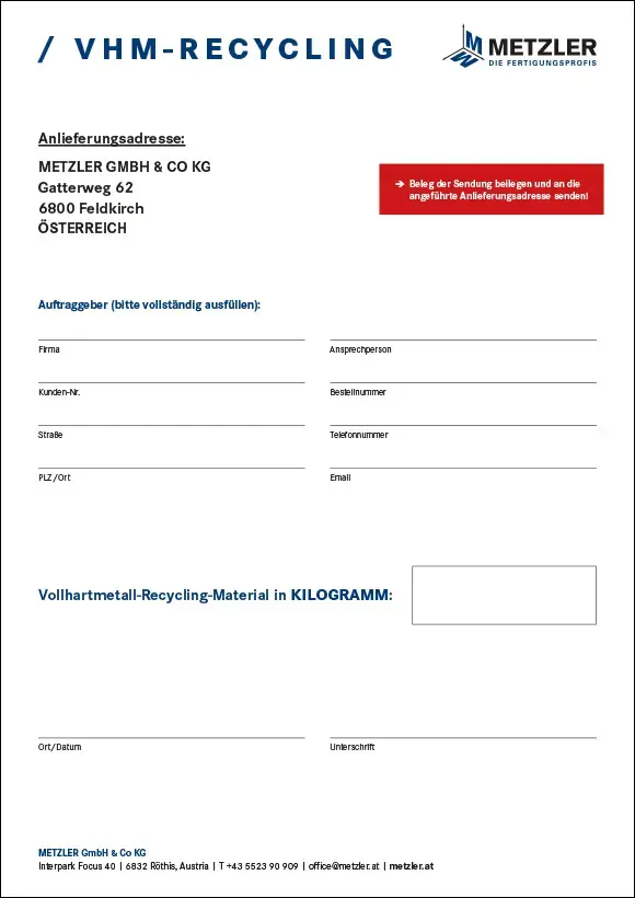 VHM-Recycling Formular