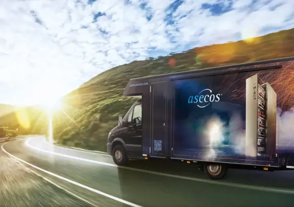 asecos mobil auf der Straße