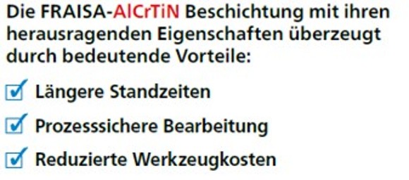 Fraisa AlCrTiN Beschichtung