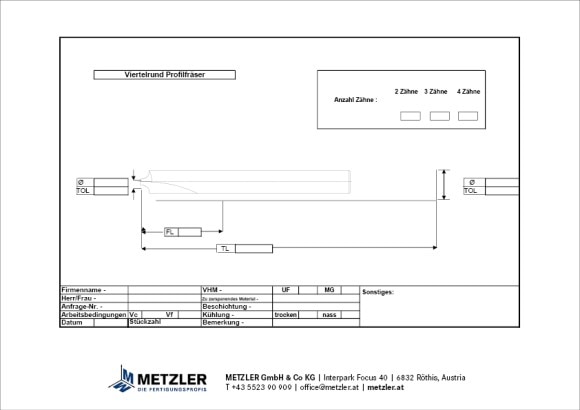 Viertelkreis-Profilfräser