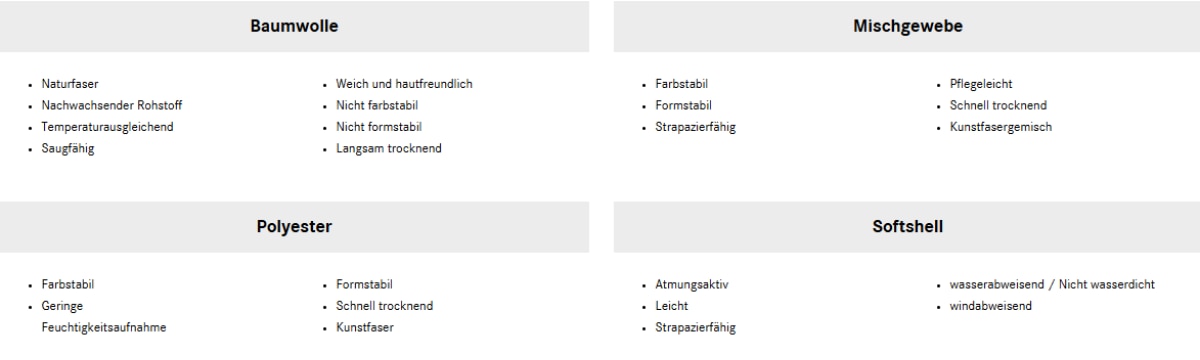 Tabelle Eigenschaften